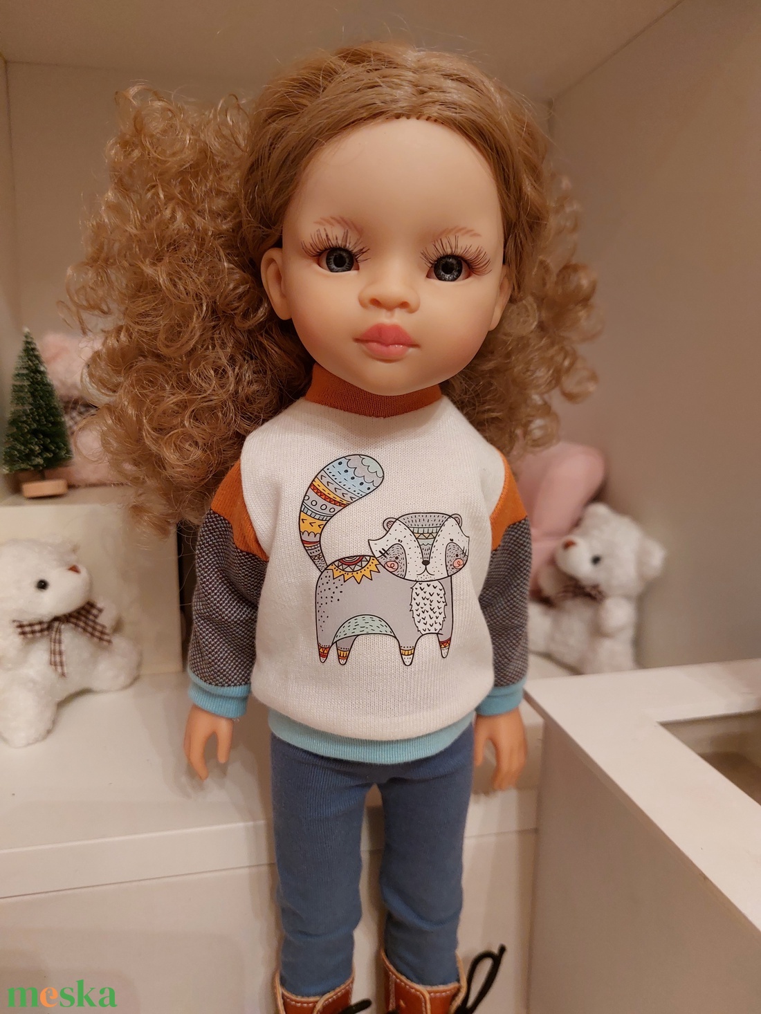 Paola Reina mosómedvés pulcsis szett - játék & sport - baba & babaház - babaruha, babakellék - Meska.hu