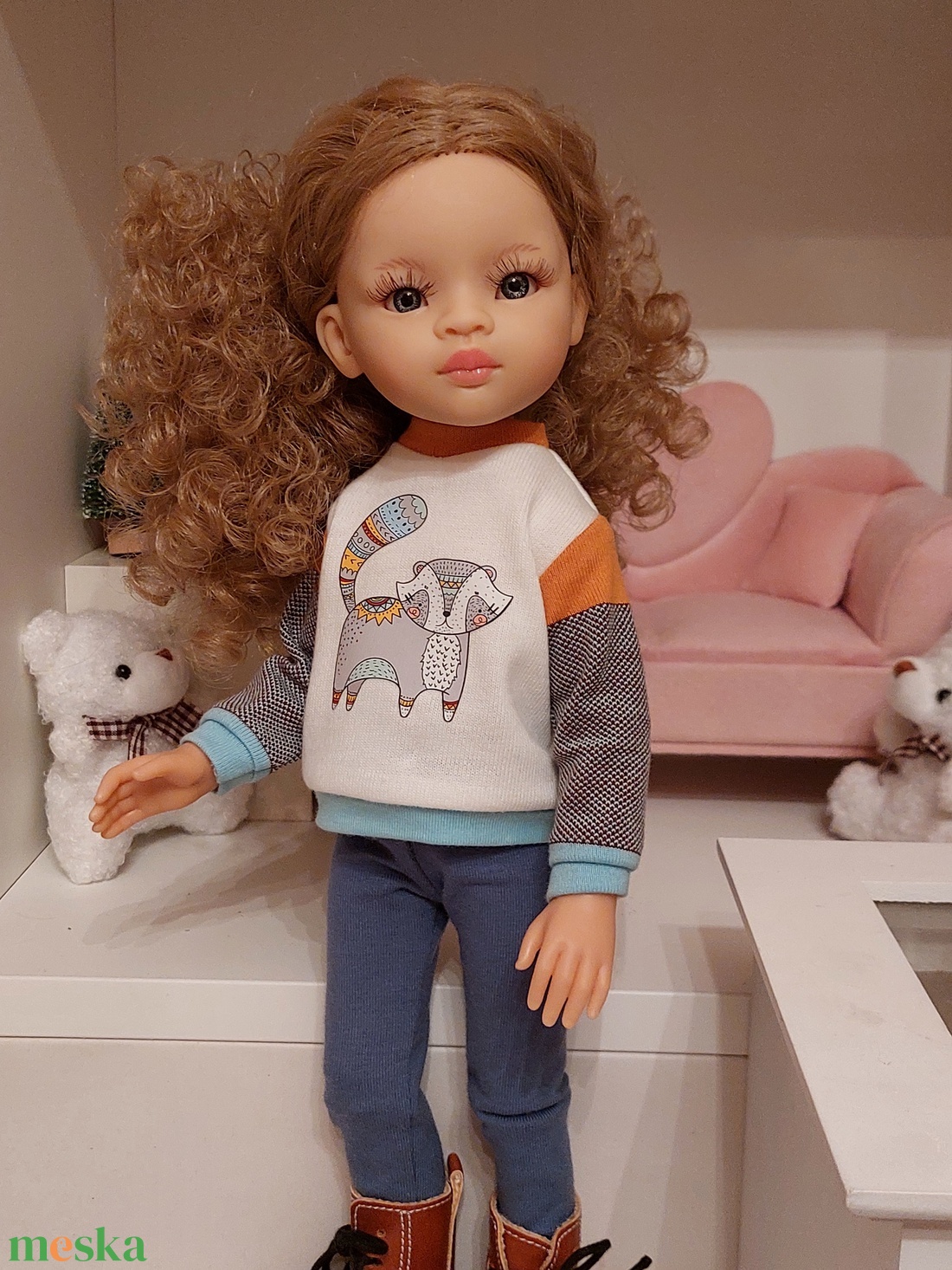 Paola Reina mosómedvés pulcsis szett - játék & sport - baba & babaház - babaruha, babakellék - Meska.hu