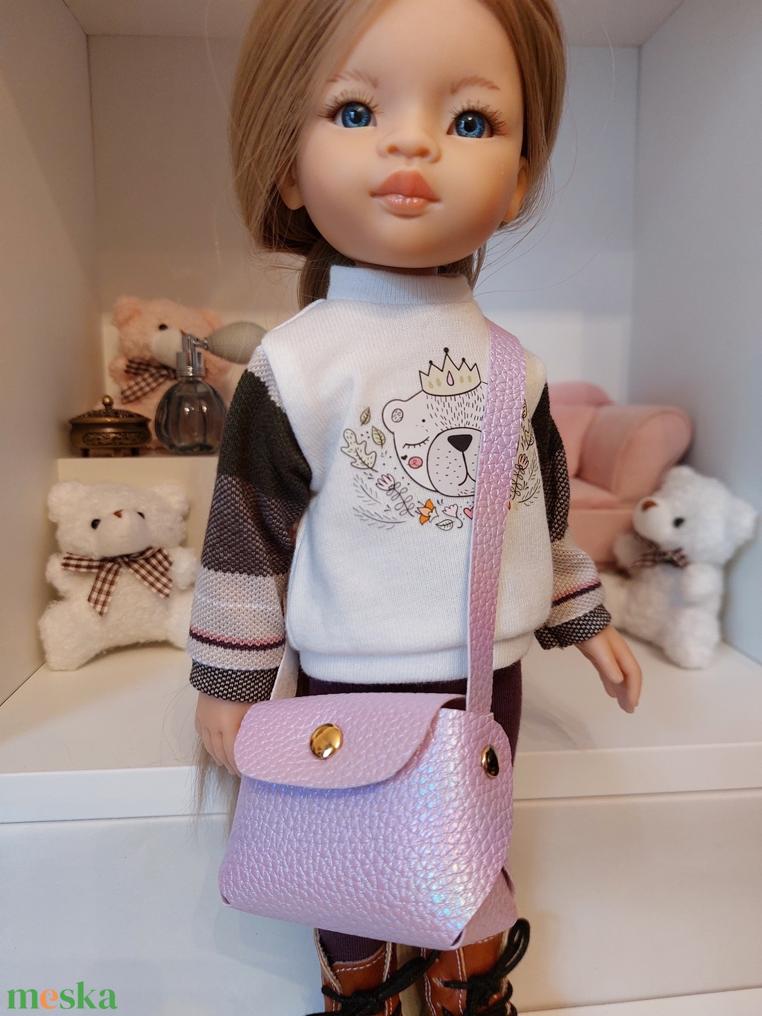 Paola Reina lila válltáska - játék & sport - baba & babaház - játékbaba, babakellék - Meska.hu