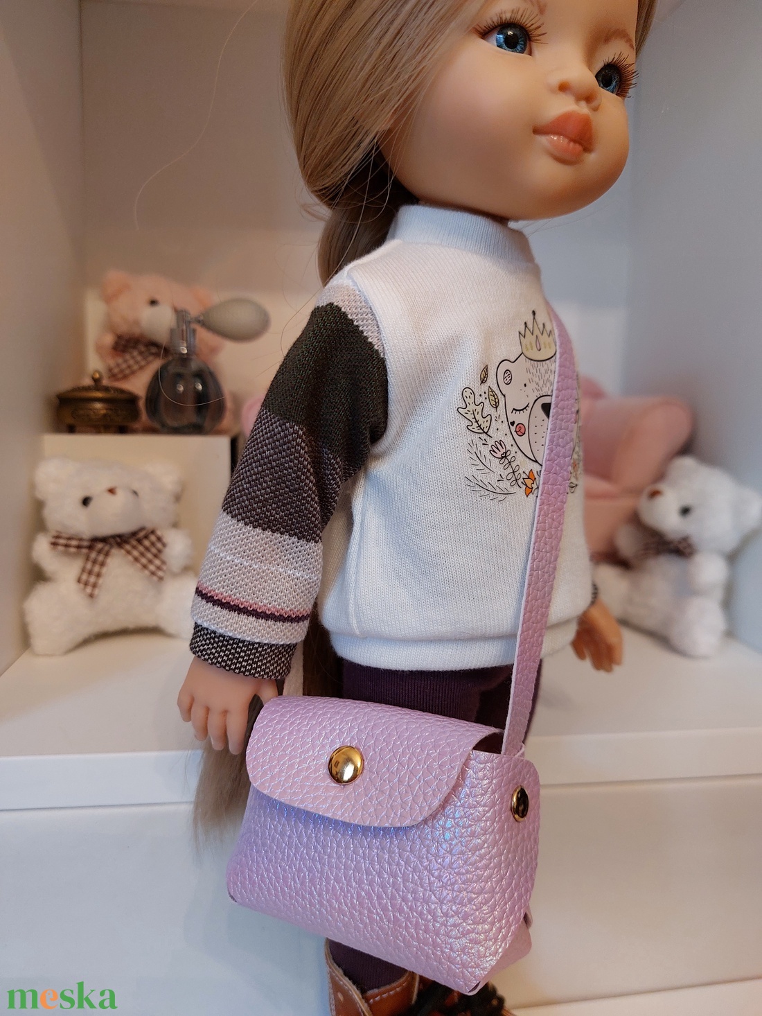 Paola Reina lila válltáska - játék & sport - baba & babaház - játékbaba, babakellék - Meska.hu
