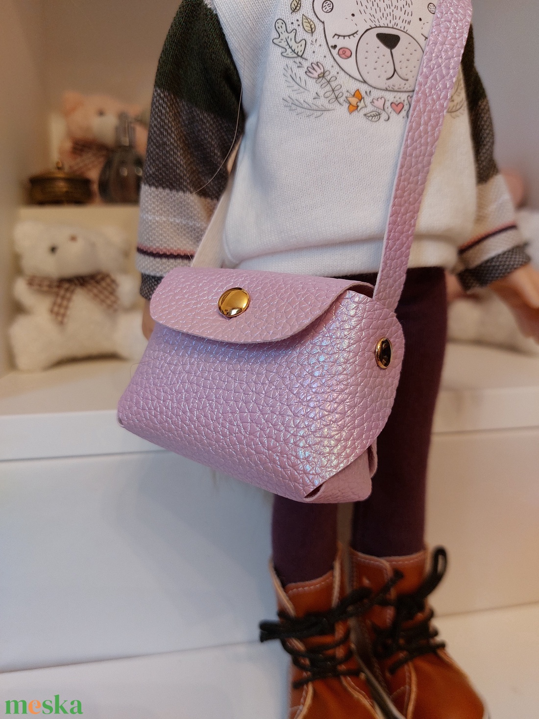 Paola Reina lila válltáska - játék & sport - baba & babaház - játékbaba, babakellék - Meska.hu