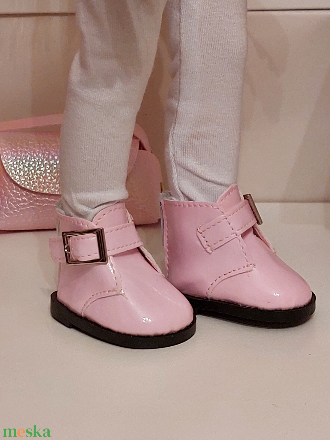 Paola Reina rózsaszín csatos bokacipőcske - játék & sport - baba & babaház - játékbaba, babakellék - Meska.hu
