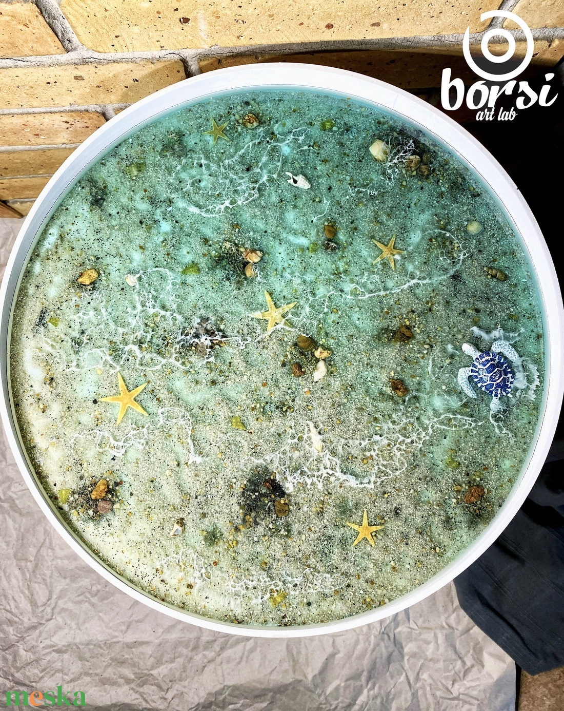 Műgyanta tenger dohányzóasztal - otthon & életmód - bútor - asztal - Meska.hu