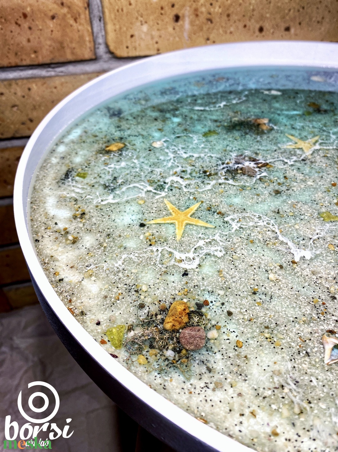 Műgyanta tenger dohányzóasztal - otthon & életmód - bútor - asztal - Meska.hu