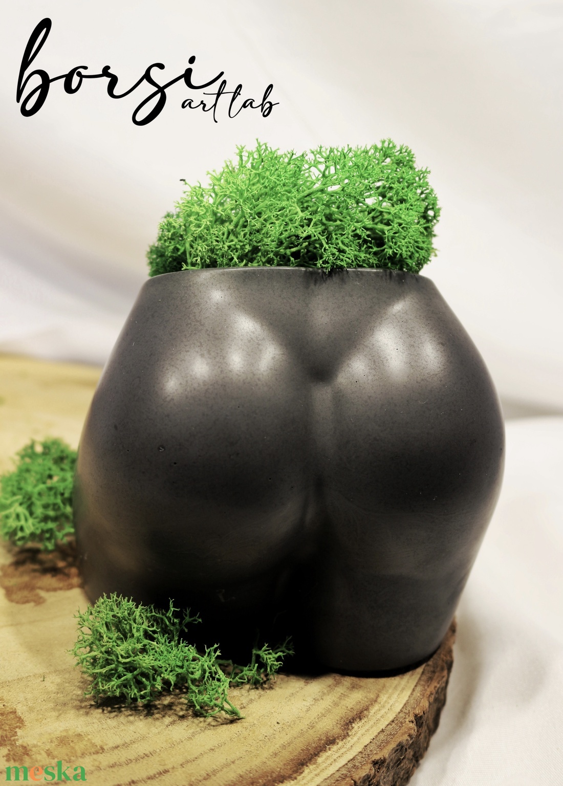 Jesmonite popsi váza, akrilgyanta váza, női test, környezetbarát, természetes, zerowaste - otthon & életmód - dekoráció - virágdísz és tartó - váza - Meska.hu