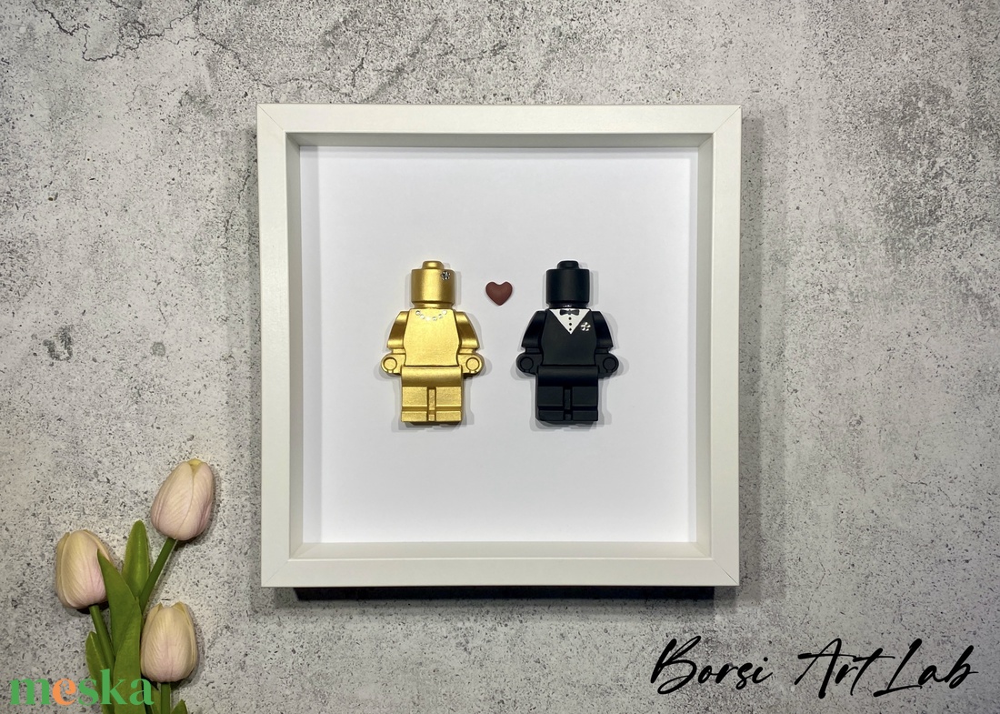 Jesmonite 'Esküvő' Lego figurás falikép, shadow box, egyedi, dekoratív fali kép, felirattal,évszámmal, nászajándék - esküvő - emlék & ajándék - köszönőajándék - Meska.hu Jesmonite 'Esküvő' Lego figurás falikép, shadow box, egyedi, dekoratív fali kép, felirattal,évszámmal, nászajándék - esküvő - emlék & ajándék - köszönőajándék - Meska.hu