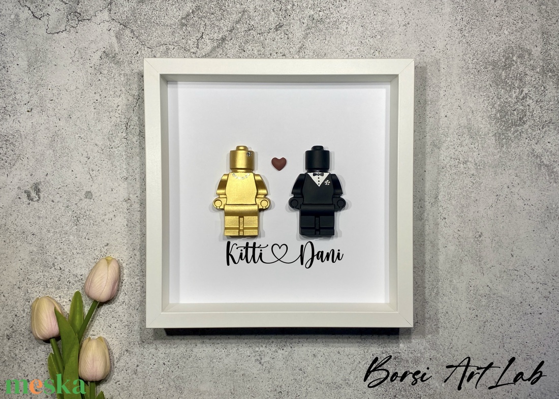 Jesmonite 'Esküvő' Lego figurás falikép, shadow box, egyedi, dekoratív fali kép, felirattal,évszámmal, nászajándék - esküvő - emlék & ajándék - köszönőajándék - Meska.hu Jesmonite 'Esküvő' Lego figurás falikép, shadow box, egyedi, dekoratív fali kép, felirattal,évszámmal, nászajándék - esküvő - emlék & ajándék - köszönőajándék - Meska.hu