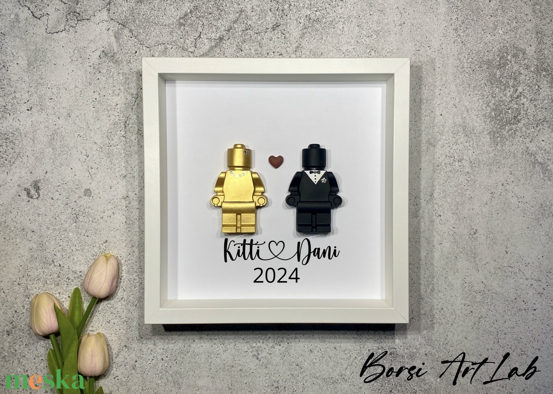 Jesmonite 'Esküvő' Lego figurás falikép, shadow box, egyedi, dekoratív fali kép, felirattal,évszámmal, nászajándék - esküvő - emlék & ajándék - köszönőajándék - Meska.hu Jesmonite 'Esküvő' Lego figurás falikép, shadow box, egyedi, dekoratív fali kép, felirattal,évszámmal, nászajándék - esküvő - emlék & ajándék - köszönőajándék - Meska.hu