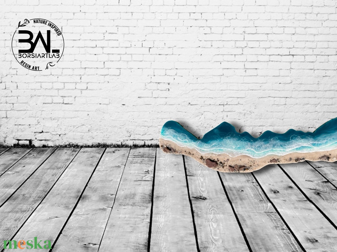 Műgyanta Balaton falikép 120 cm, balatoni homokkal, kagylókkal, kövekkel - otthon & életmód - dekoráció - kép & falikép - 3d képek - Meska.hu