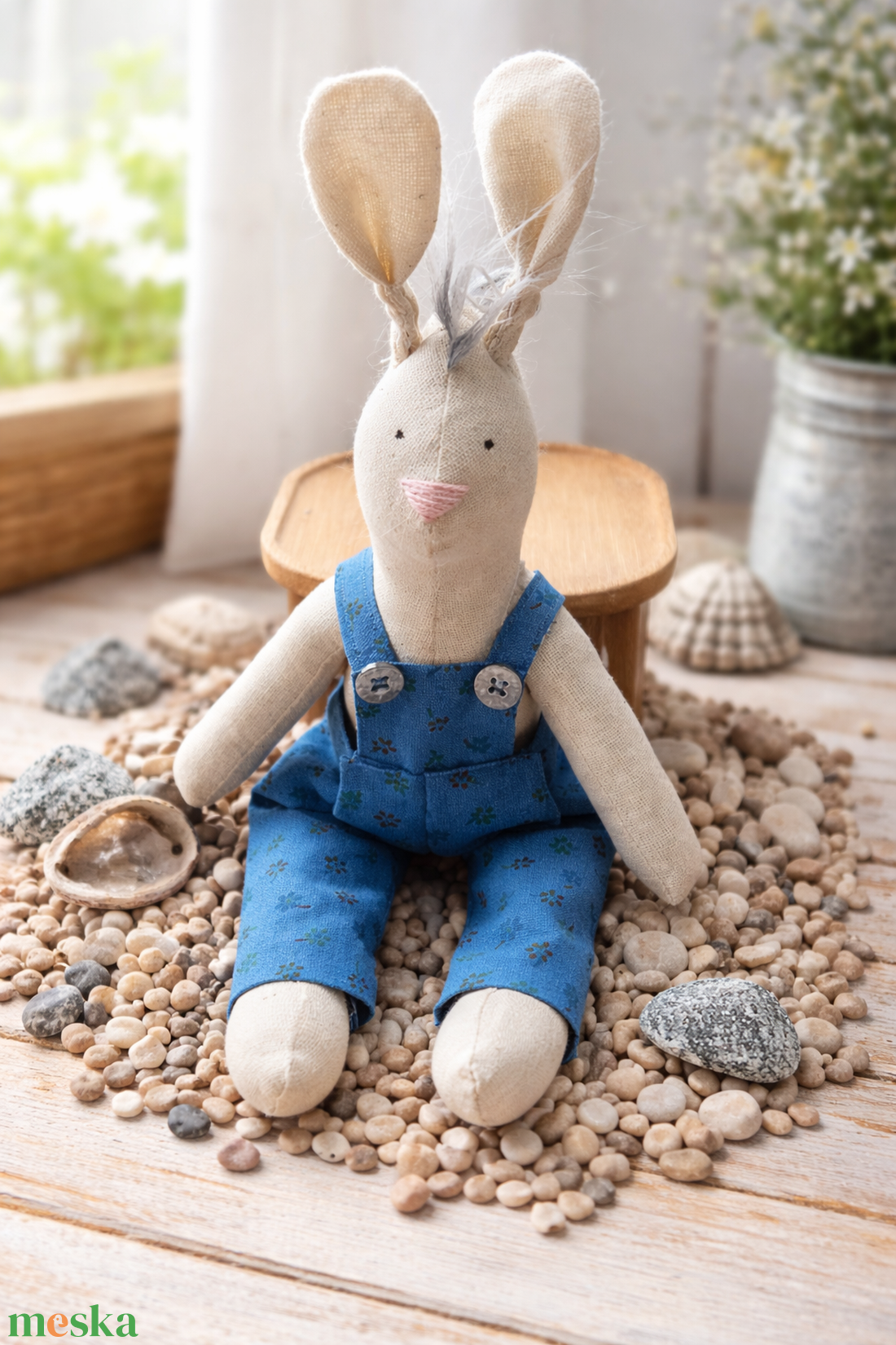 Pitypang nyuszi - kézzel készült, Waldorf ihletésű textilfigura - játék & sport - plüssállat & játékfigura - más figura - Meska.hu