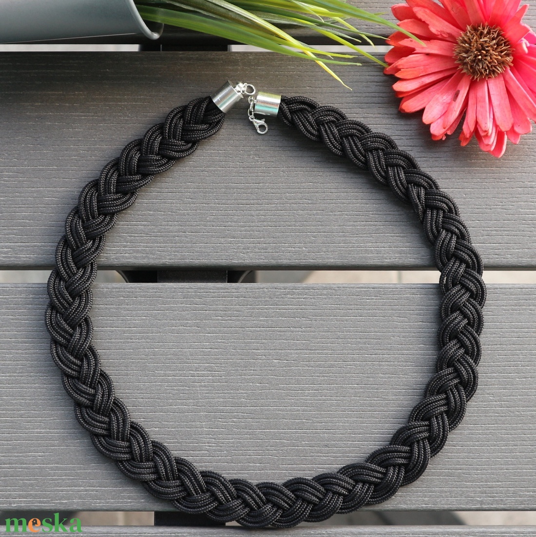 Fekete paracord fonott nyaklánc - ékszer - nyaklánc - medál nélküli nyaklánc - Meska.hu Fekete paracord fonott nyaklánc - ékszer - nyaklánc - medál nélküli nyaklánc - Meska.hu