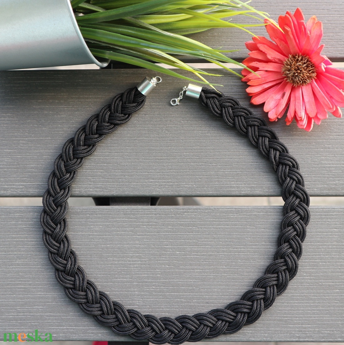 Fekete paracord fonott nyaklánc - ékszer - nyaklánc - medál nélküli nyaklánc - Meska.hu Fekete paracord fonott nyaklánc - ékszer - nyaklánc - medál nélküli nyaklánc - Meska.hu