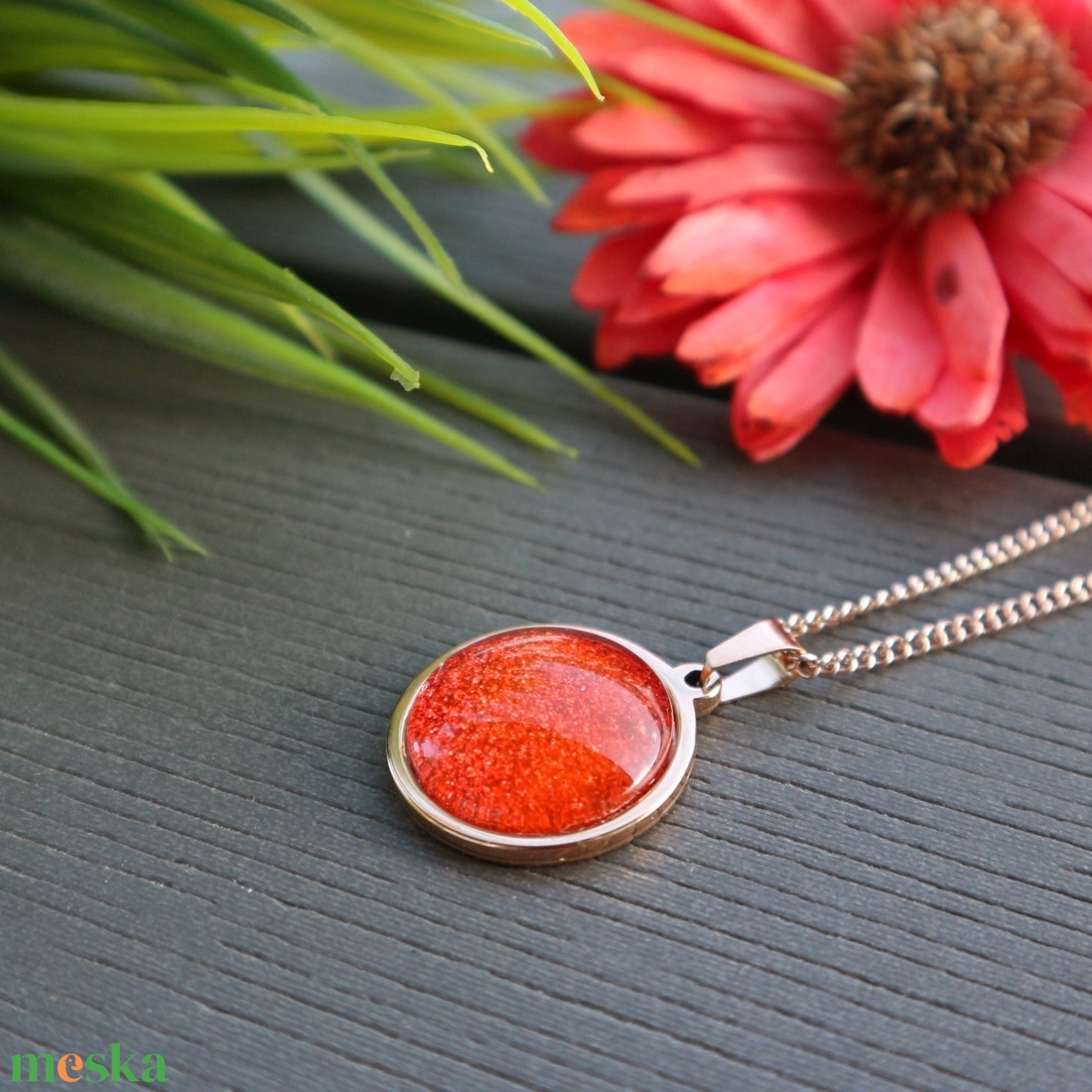 Csillogó piros - rosegold nemesacél medálos nyaklánc - ékszer - nyaklánc - medálos nyaklánc - Meska.hu Csillogó piros - rosegold nemesacél medálos nyaklánc - ékszer - nyaklánc - medálos nyaklánc - Meska.hu