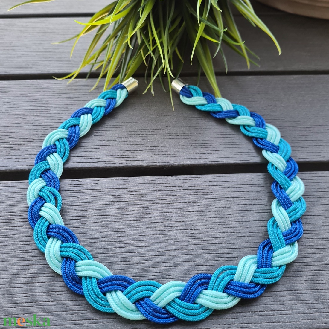 Királykék - menta - türkiz fonott paracord nyaklánc - ékszer - nyaklánc - medál nélküli nyaklánc - Meska.hu Királykék - menta - türkiz fonott paracord nyaklánc - ékszer - nyaklánc - medál nélküli nyaklánc - Meska.hu