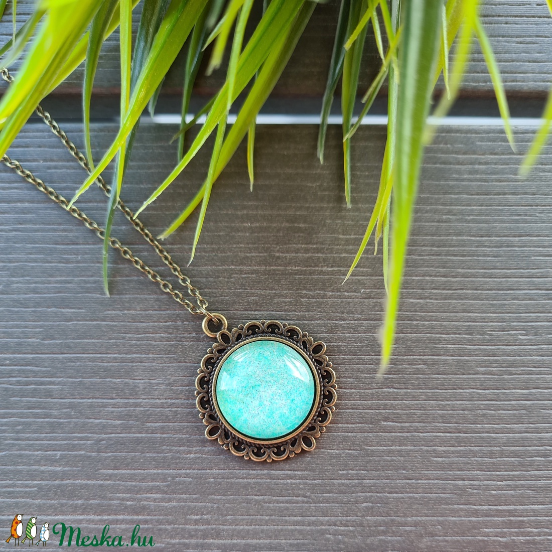 Csillogó menta - bronz nyaklánc - ékszer - nyaklánc - medálos nyaklánc - Meska.hu Csillogó menta - bronz nyaklánc - ékszer - nyaklánc - medálos nyaklánc - Meska.hu