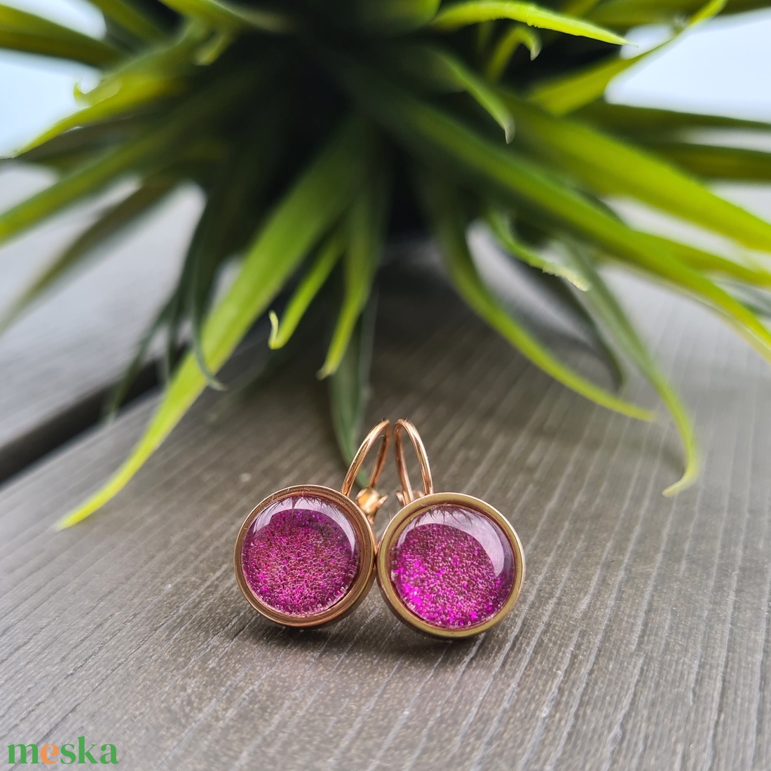 Csillogó lila - rosegold franciakapcsos nemesacél fülbevaló - ékszer - fülbevaló - lógó fülbevaló - Meska.hu Csillogó lila - rosegold franciakapcsos nemesacél fülbevaló - ékszer - fülbevaló - lógó fülbevaló - Meska.hu
