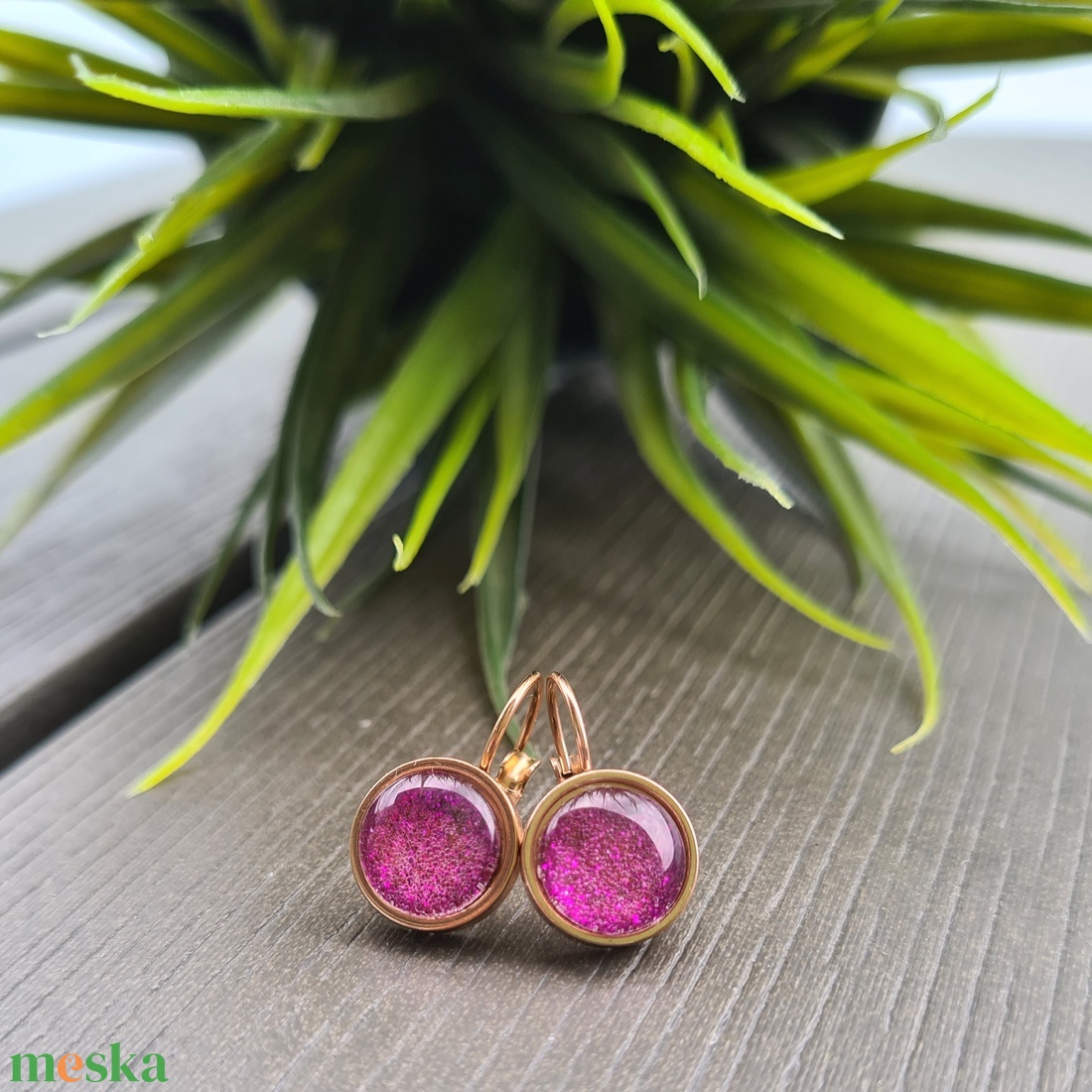 Csillogó lila - rosegold franciakapcsos nemesacél fülbevaló - ékszer - fülbevaló - lógó fülbevaló - Meska.hu Csillogó lila - rosegold franciakapcsos nemesacél fülbevaló - ékszer - fülbevaló - lógó fülbevaló - Meska.hu