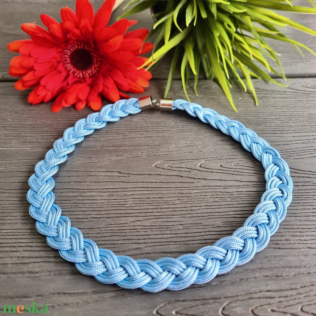 Világoskék fonott paracord nyaklánc - ékszer - nyaklánc - medál nélküli nyaklánc - Meska.hu Világoskék fonott paracord nyaklánc - ékszer - nyaklánc - medál nélküli nyaklánc - Meska.hu