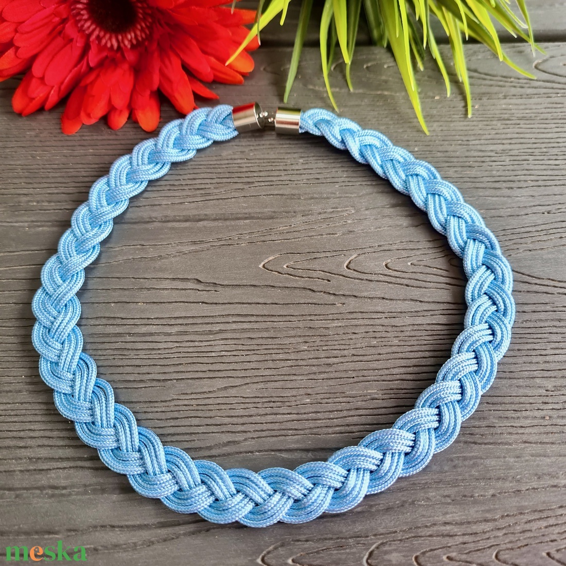 Világoskék fonott paracord nyaklánc - ékszer - nyaklánc - medál nélküli nyaklánc - Meska.hu Világoskék fonott paracord nyaklánc - ékszer - nyaklánc - medál nélküli nyaklánc - Meska.hu