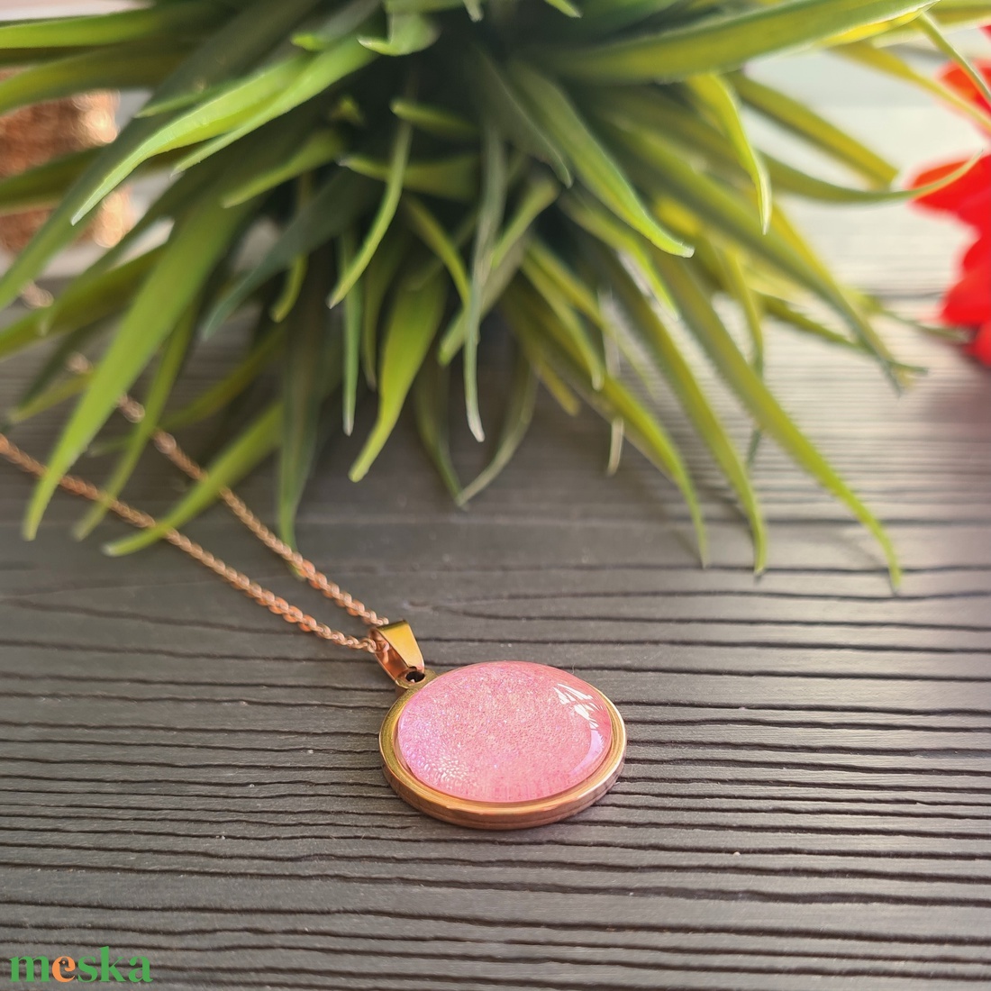 Csillogó pink - rosegold nemesacél medálos nyaklánc - ékszer - nyaklánc - medálos nyaklánc - Meska.hu Csillogó pink - rosegold nemesacél medálos nyaklánc - ékszer - nyaklánc - medálos nyaklánc - Meska.hu