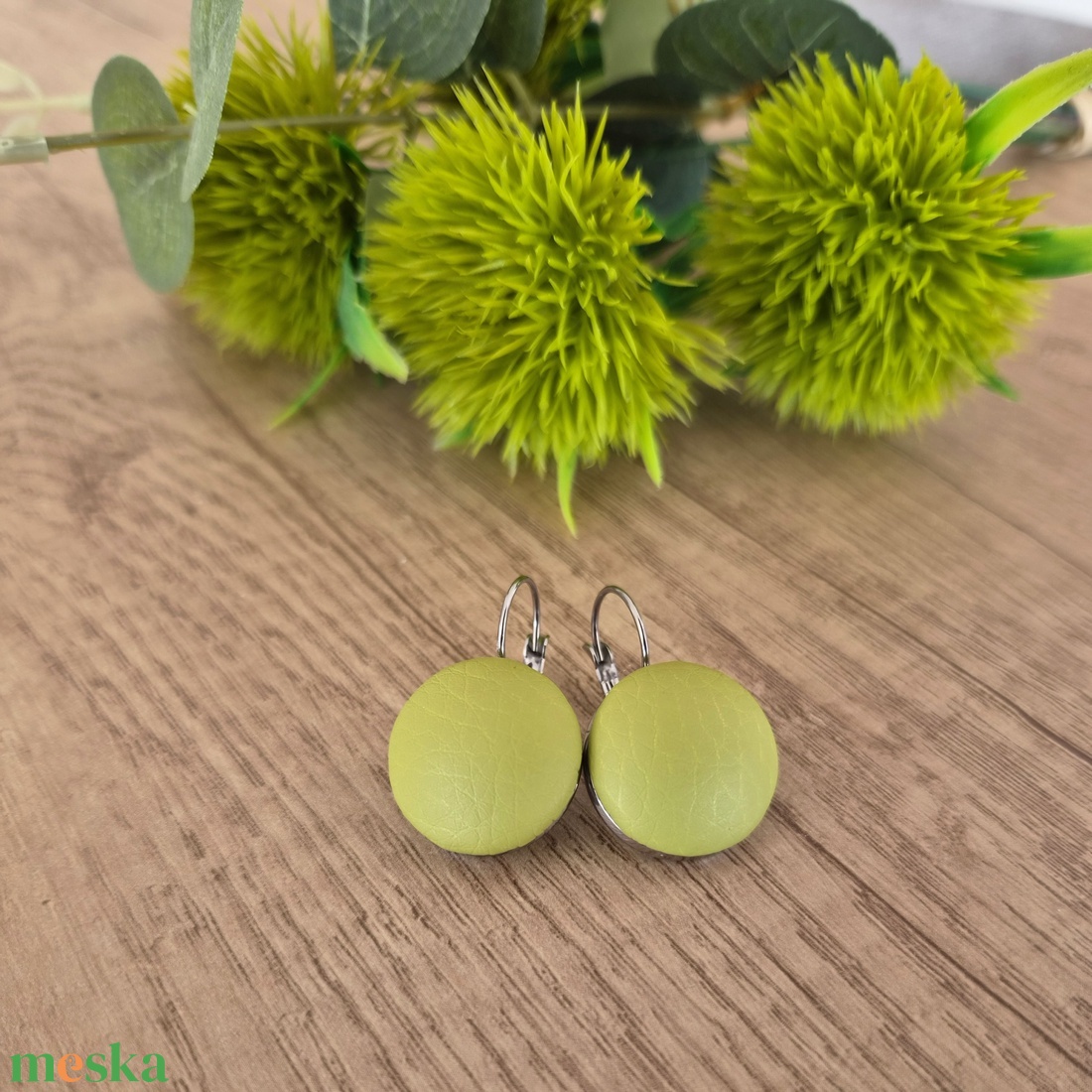 Lime - ezüst franciakapcsos fülbevaló - ékszer - fülbevaló - lógó fülbevaló - Meska.hu