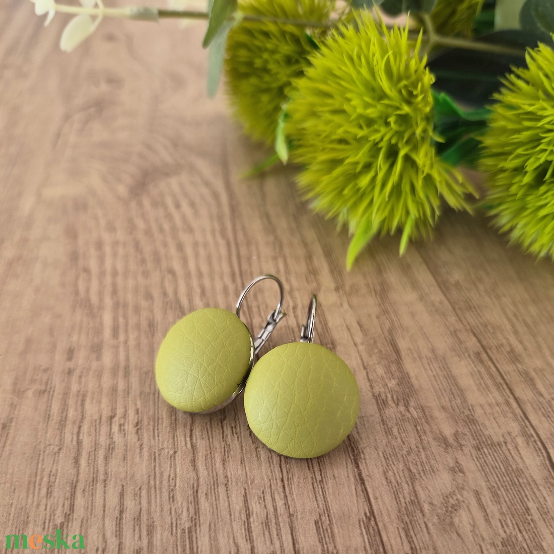 Lime - ezüst franciakapcsos fülbevaló - ékszer - fülbevaló - lógó fülbevaló - Meska.hu