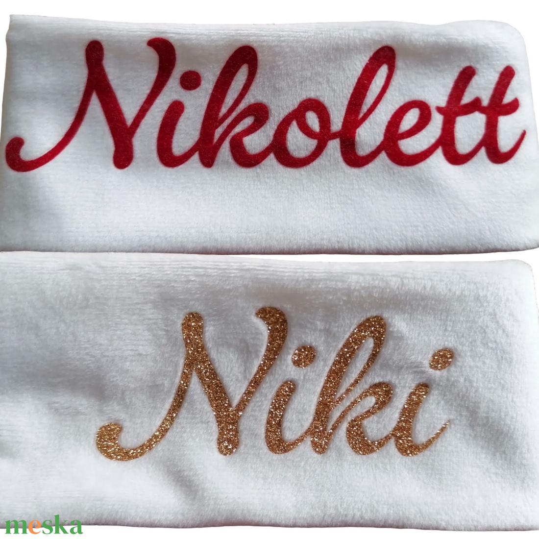 Névre szóló mikulás csizma, piros-fehér-arany színben - karácsony - mikulás - mikulás zsák - Meska.hu