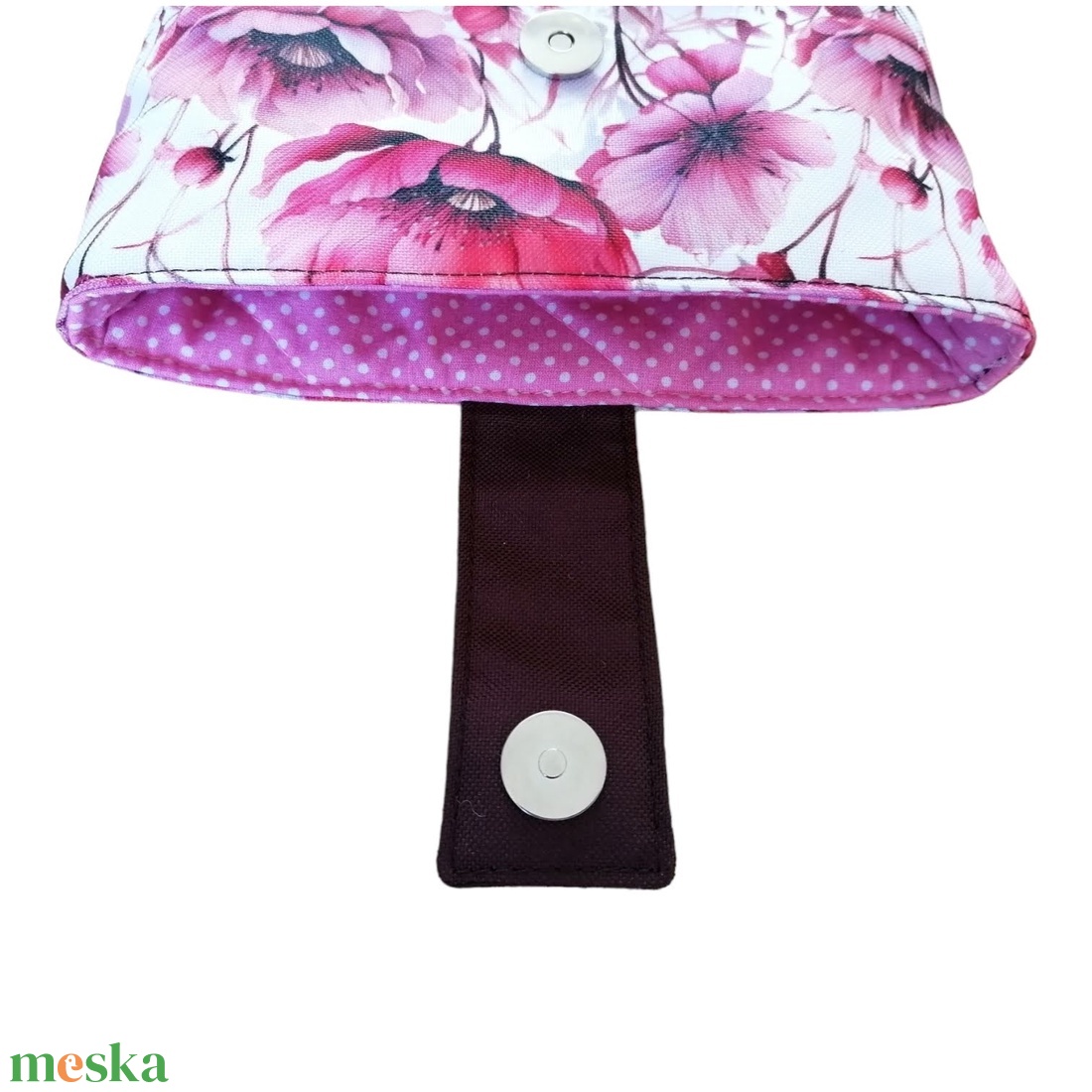 Könyvtok vízálló poliészterből - rózsaszín virágok - könyv & zene - könyvtok - Meska.hu