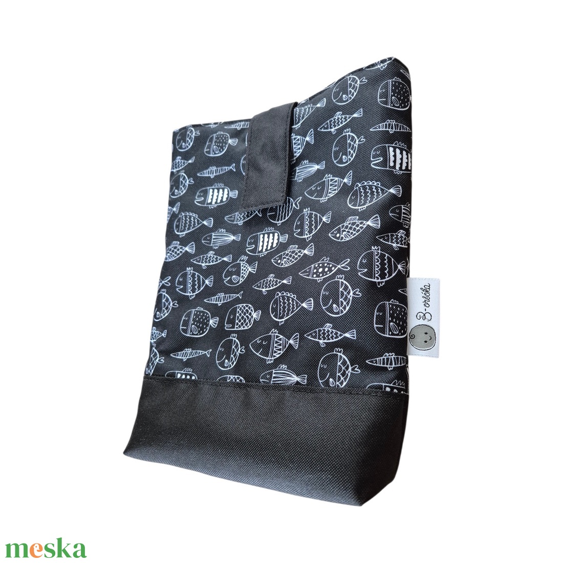 Könyvtok vízálló poliészterből - fekete halak - könyv & zene - könyvtok - Meska.hu