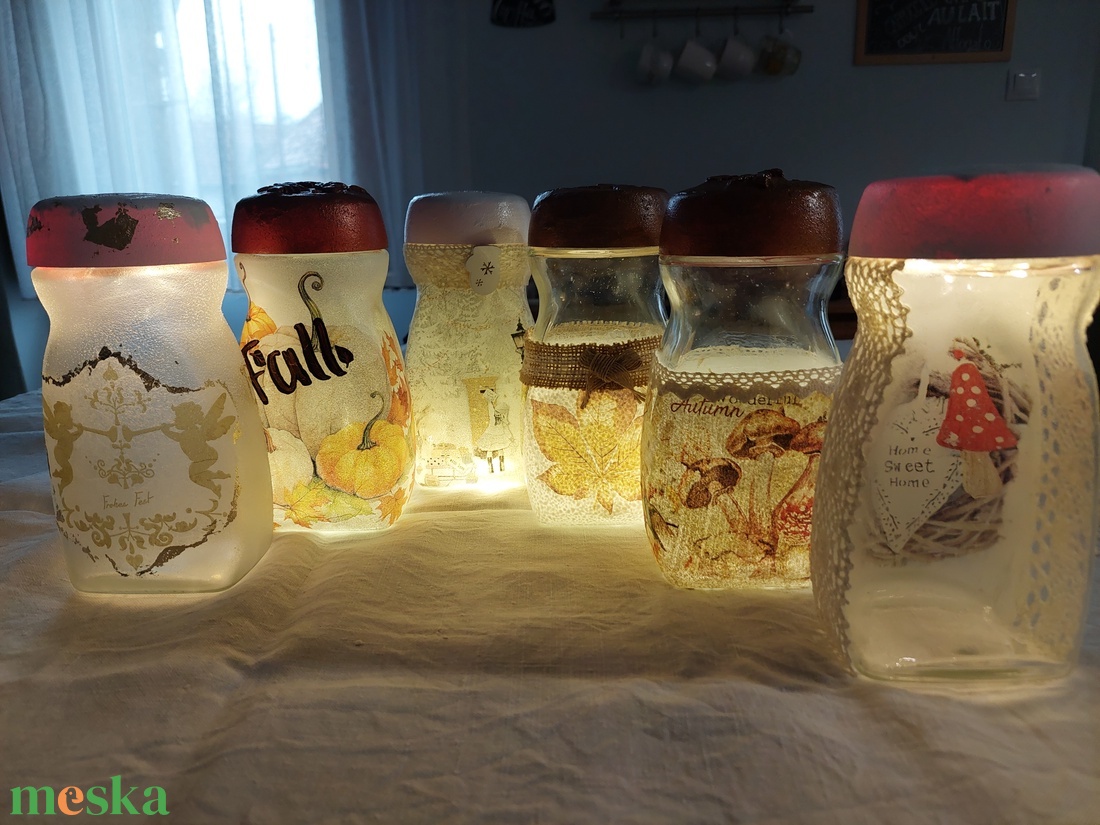 Üveg lámpás - otthon & életmód - dekoráció - asztal és polc dekoráció - díszüveg - Meska.hu