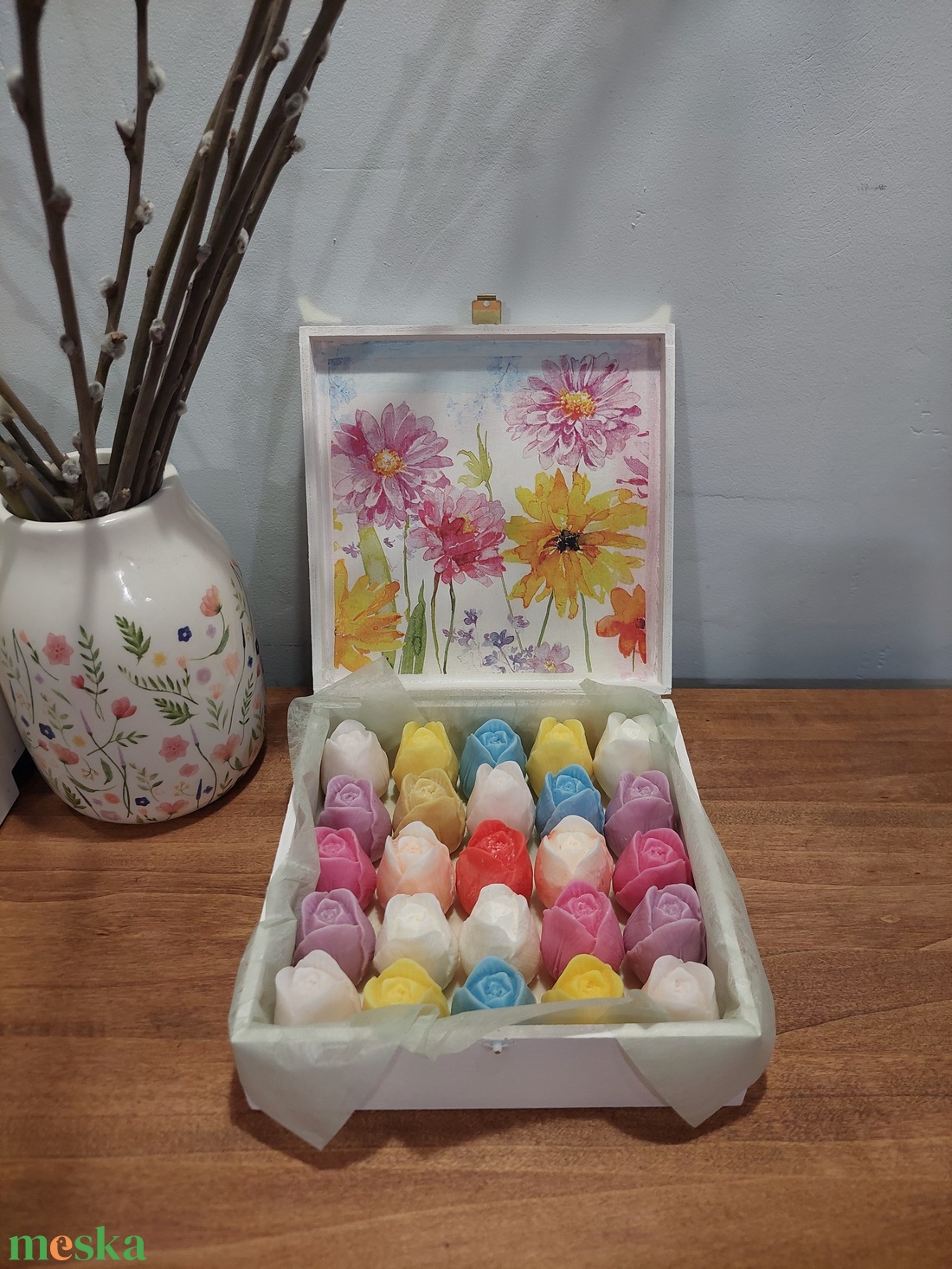 Tulipán illatviasz box - otthon & életmód - gyertya, illat, aroma - illatviasz - Meska.hu