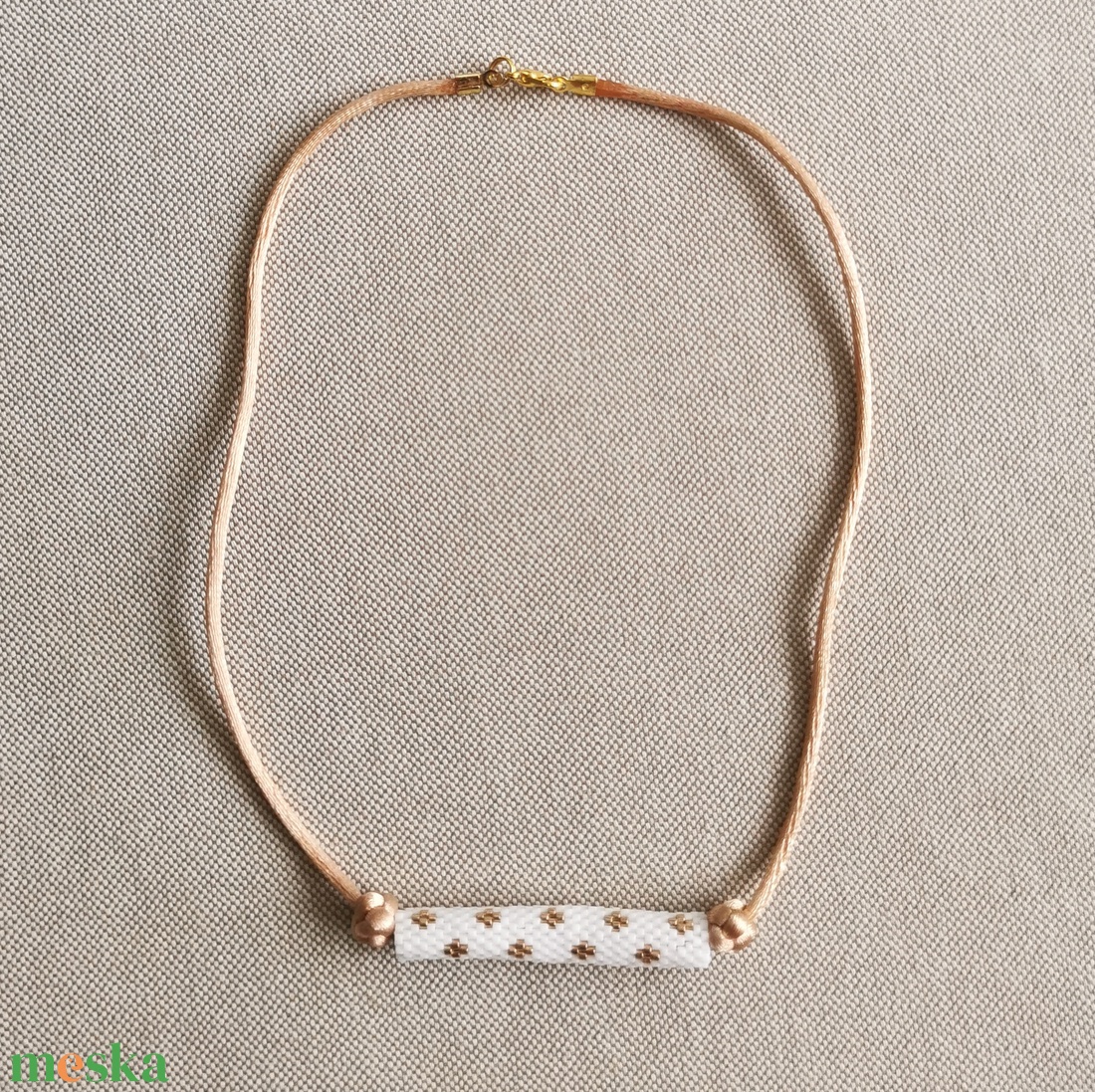 Hókristály peyote nyaklánc - ékszer - nyaklánc - gyöngyös nyaklánc - Meska.hu