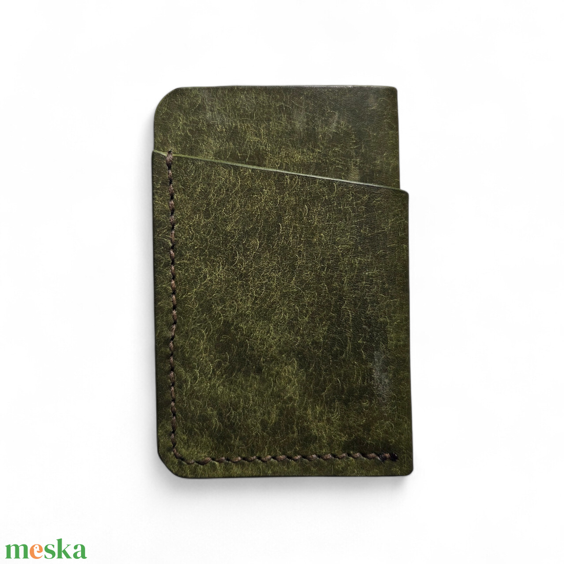 Minimalista bőr kártyatartó Xeno - oliva pueblo - táska & tok - pénztárca & más tok - pénztárca - férfi pénztárca - Meska.hu