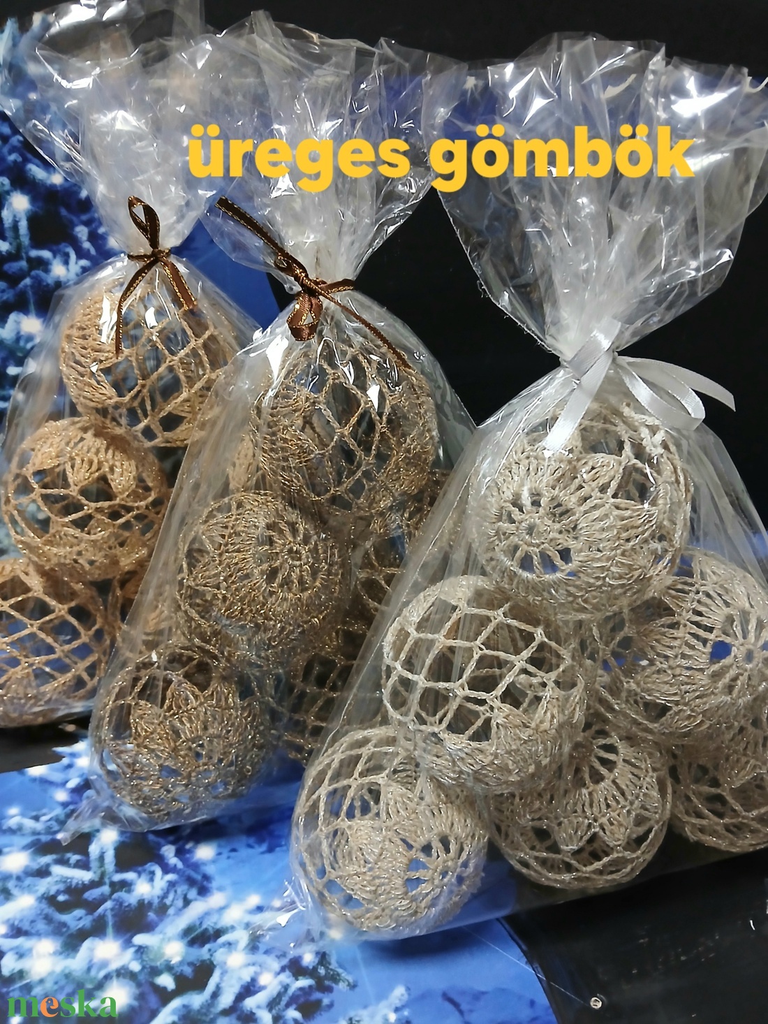 Horgolt gömb szett ( 6 db) - diy (csináld magad) - egységcsomag - Meska.hu