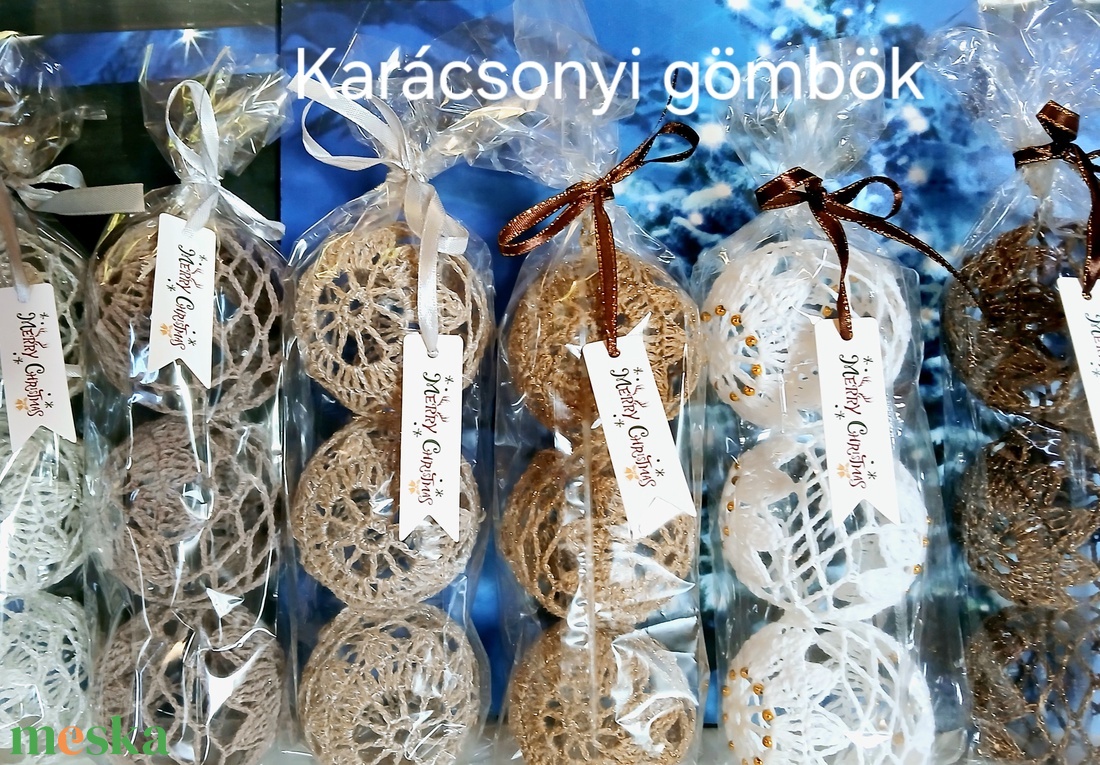 Horgolt gömb szett (3 db) - diy (csináld magad) - egységcsomag - Meska.hu