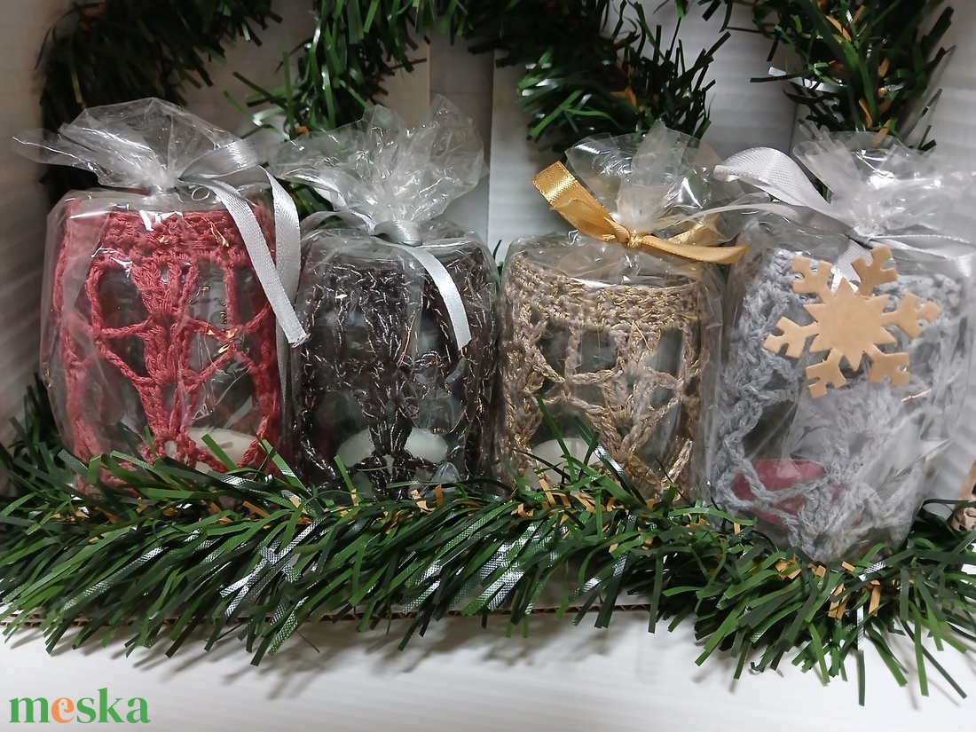 Horgolt mécsesek - otthon & életmód - gyertya, illat, aroma - mécses és mécsestartó - Meska.hu