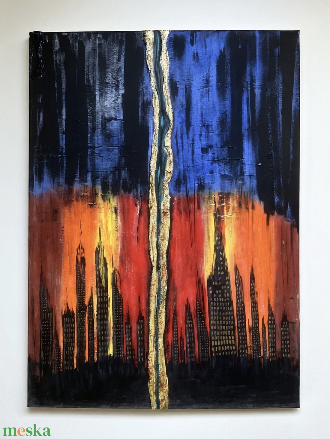 Modern absztrakt városi festmény - művészet - festmény - akril - Meska.hu