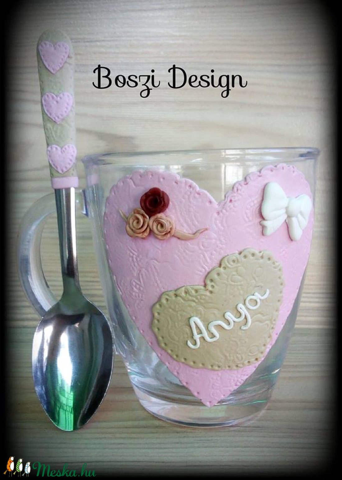 Üveg kávés pohár. -  - Meska.hu