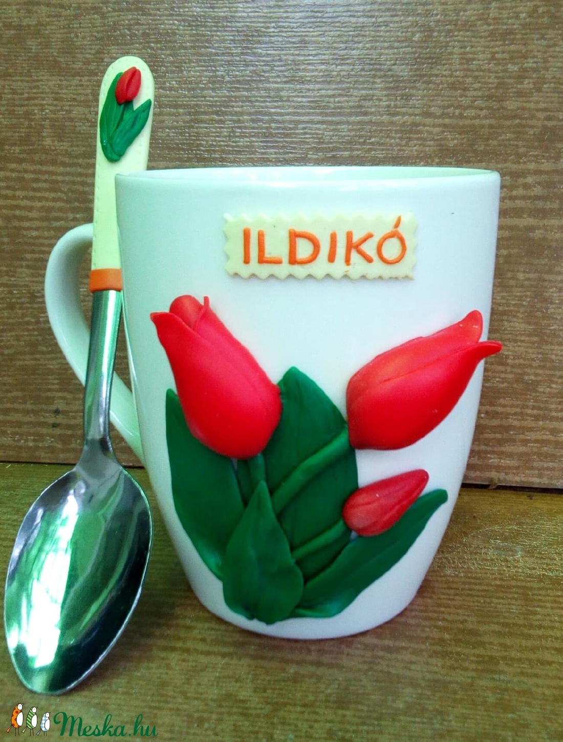 Tulipános bögreszett -  - Meska.hu