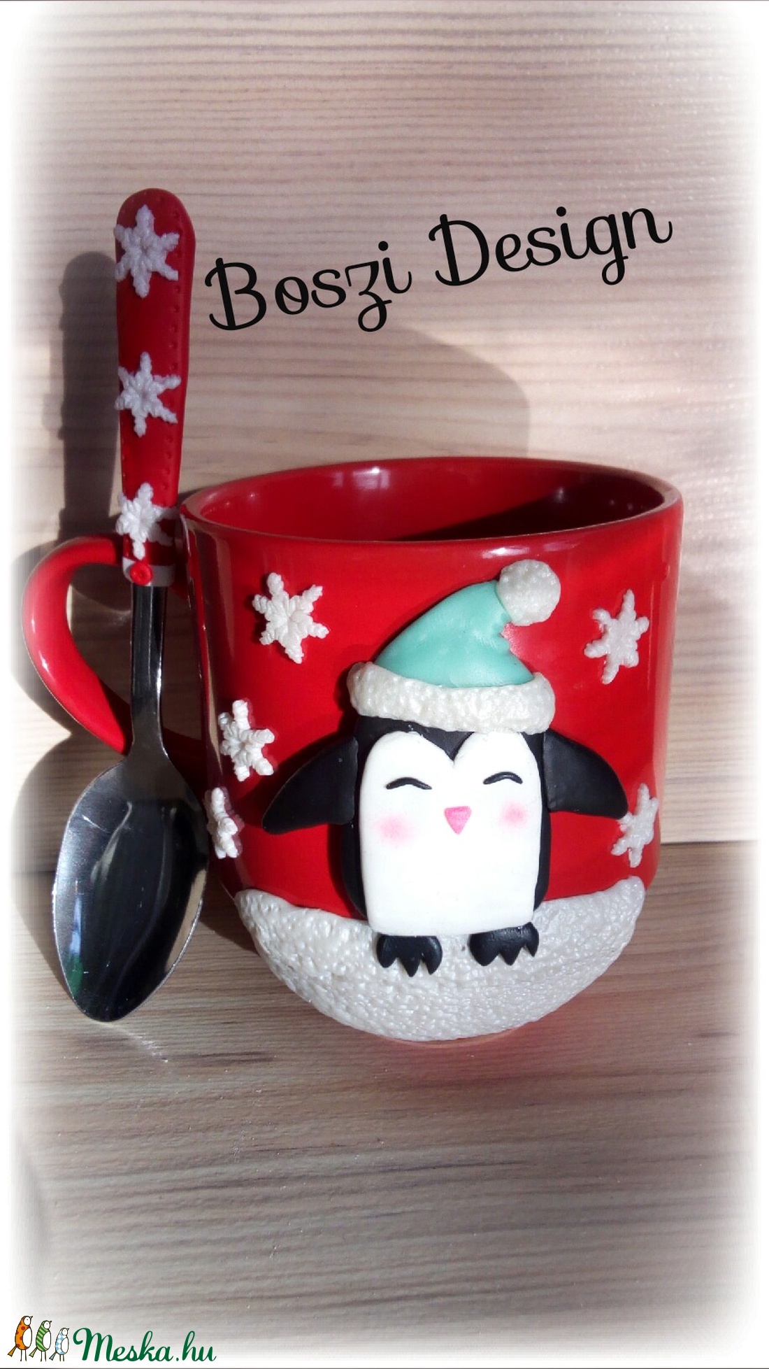 Pingvines bögre + kiskanál! -  - Meska.hu