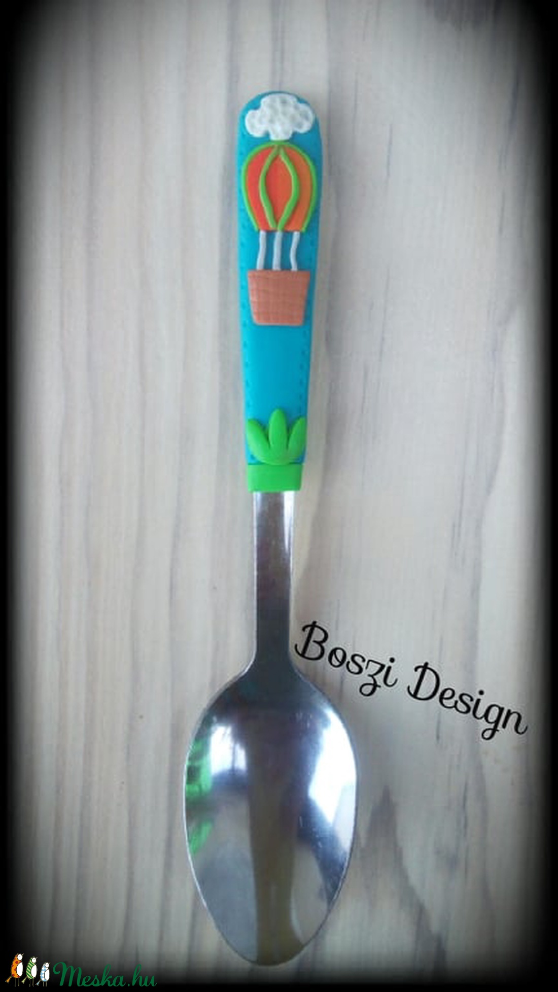 Hőlégballon mintás gyermek kiskanál -  - Meska.hu