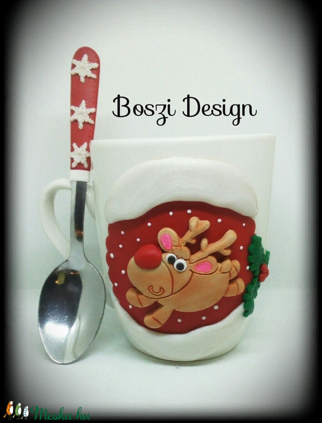 Karácsonyi ugró Szarvas bögre szett. - otthon & életmód - konyhafelszerelés, tálalás - Meska.hu