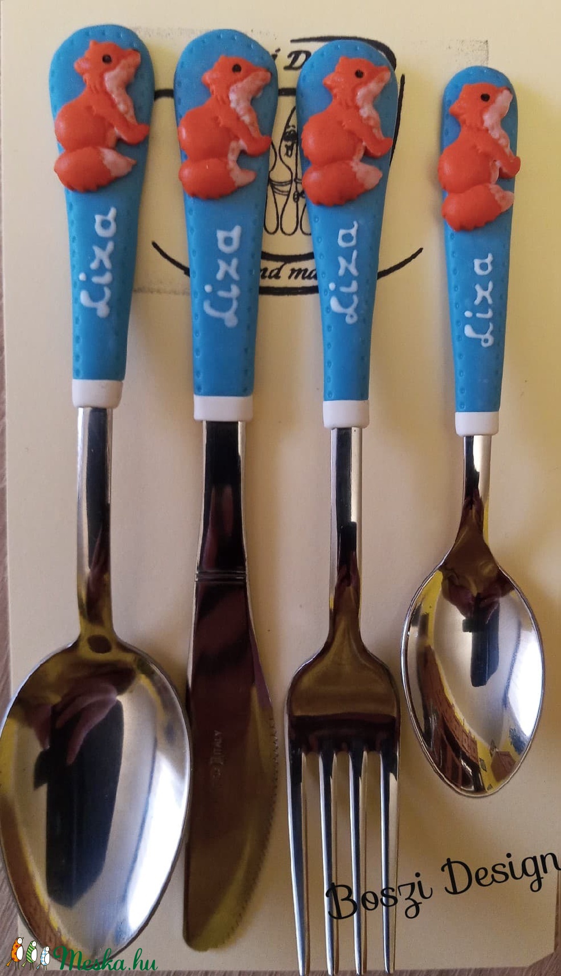 Gyermek evőeszköz szett ( 4 db ) - otthon & életmód - konyhafelszerelés, tálalás - Meska.hu