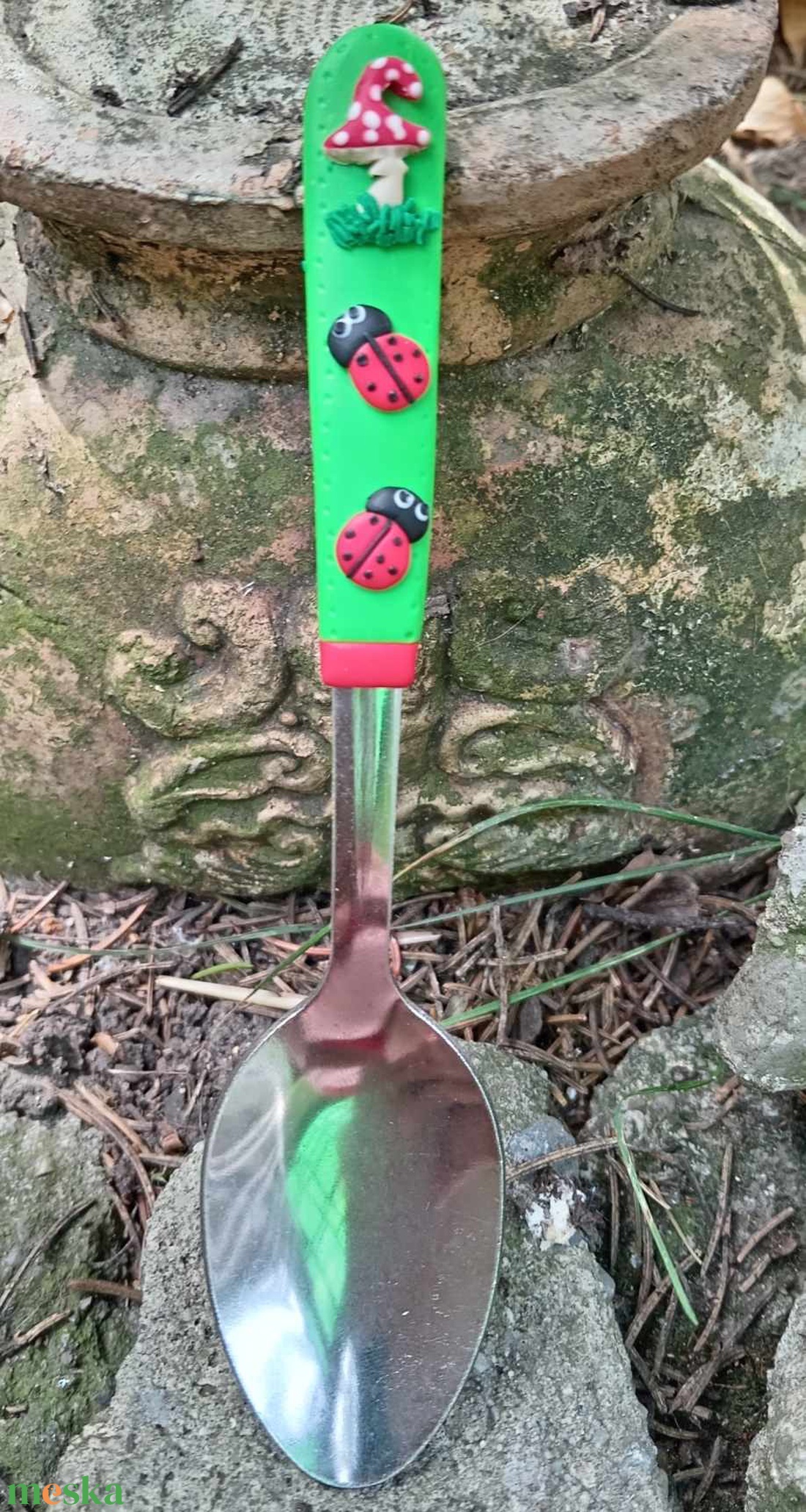 Gombás kiskanál - otthon & életmód - konyhafelszerelés, tálalás - tálalás - kanál & villa - Meska.hu