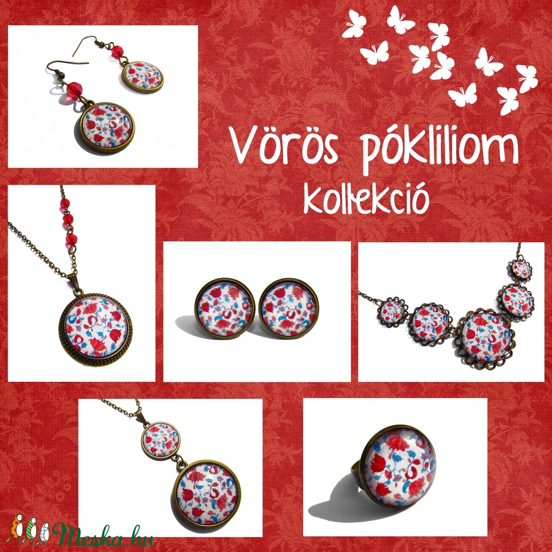 VÖRÖS PÓKLILIOM kollekció: nyaklánc :) -  - Meska.hu