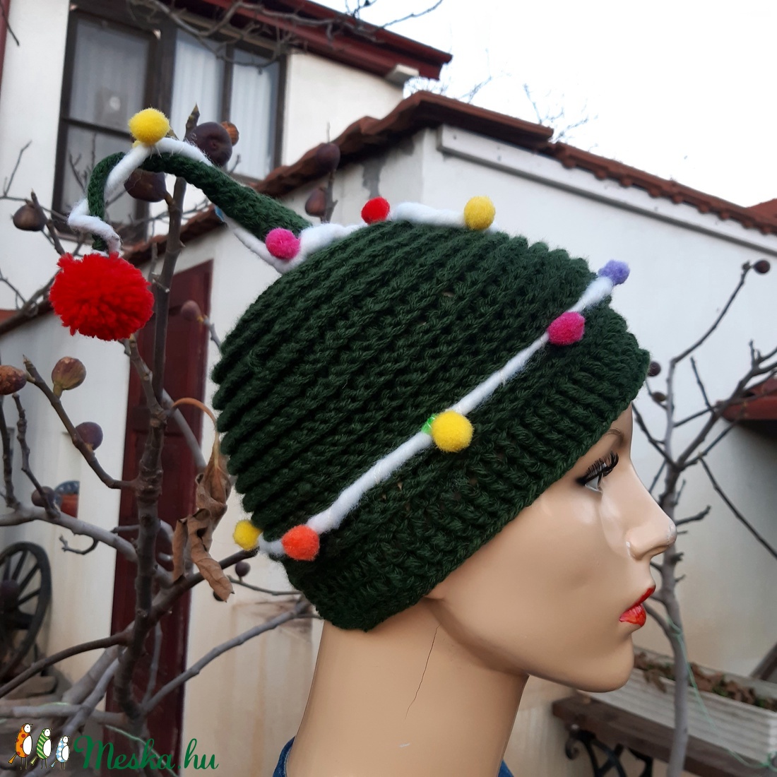 Fenyő sapka, ajándék kiskamasz, kamasz méret - ruha & divat - sál, sapka, kendő - sapka - Meska.hu