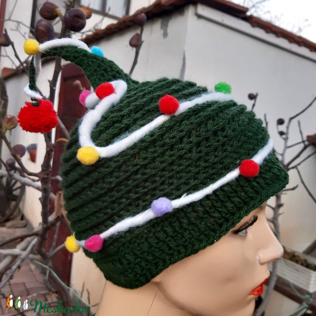 Fenyő sapka, ajándék kiskamasz, kamasz méret - ruha & divat - sál, sapka, kendő - sapka - Meska.hu