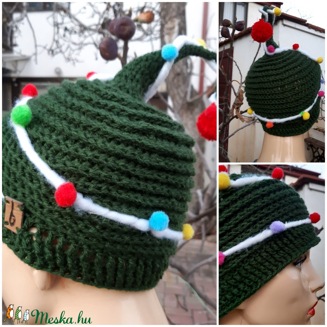 Fenyő sapka, ajándék kiskamasz, kamasz méret - ruha & divat - sál, sapka, kendő - sapka - Meska.hu