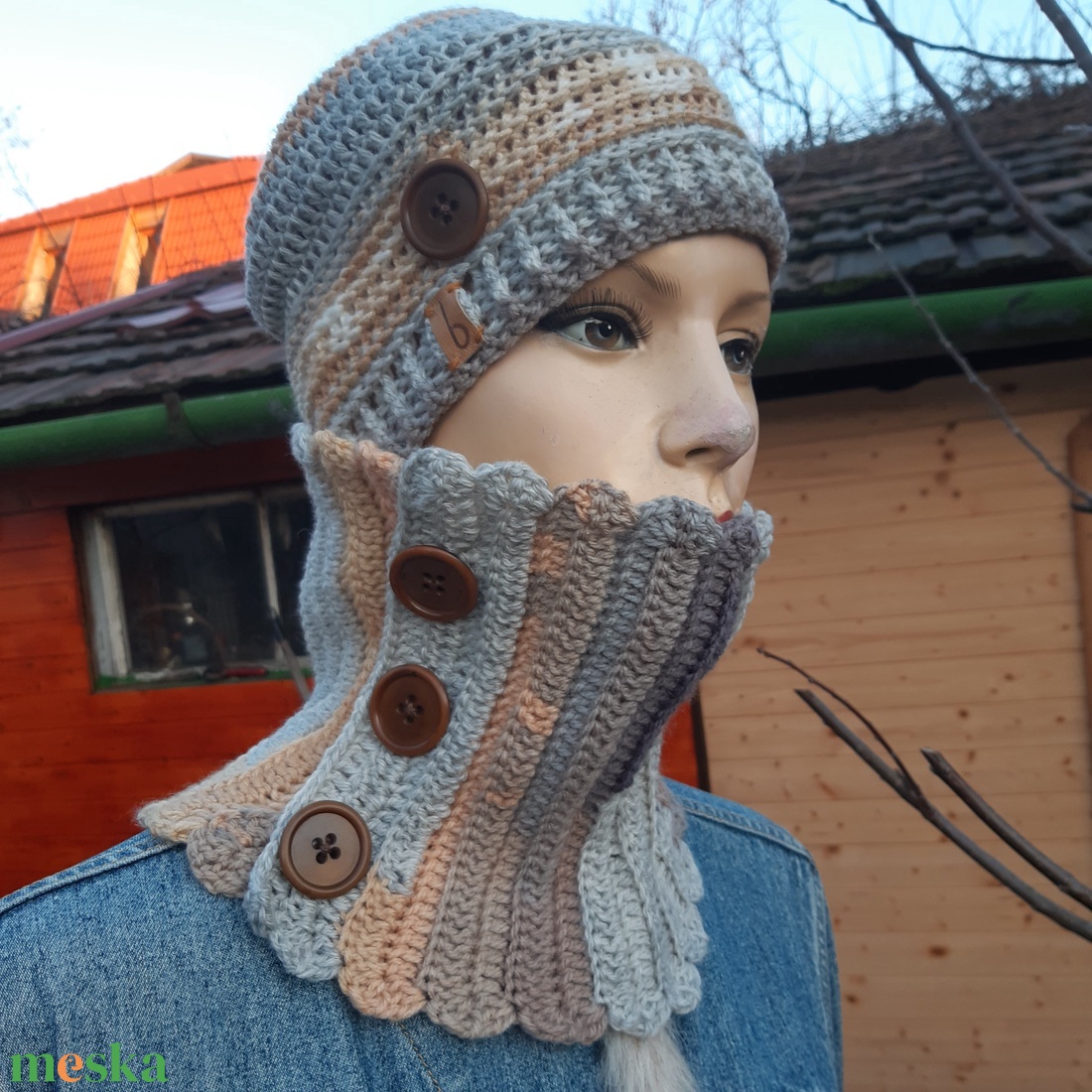 Férfi sapka, fiú szett,  sál, horgolt, kötött - ruha & divat - sál, sapka, kendő - sapka & sál szett - Meska.hu