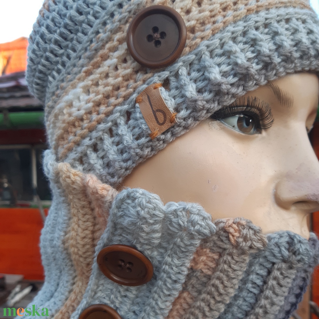 Férfi sapka, fiú szett,  sál, horgolt, kötött - ruha & divat - sál, sapka, kendő - sapka & sál szett - Meska.hu